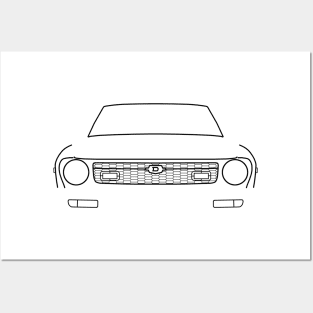 Datsun 120Y / B211 classic car black outline graphic Posters and Art